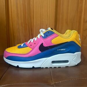 Nike Air Max in Pink, Yellow, and Blue